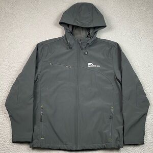 Summit Ice Jacket Men's Size M Gray Softshell Full Zip Hooded Nathan Fielder